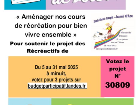 VOTEZ POUR NOTRE PROJET AU BUDGET PARTICIPATIF DES LANDES !